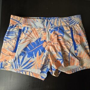 Columbia Shorts Women's Medium Orange Blue Floral Tropical Hawaiian
